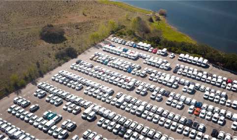 Aerial view of a PRISM vehicle footprint facility