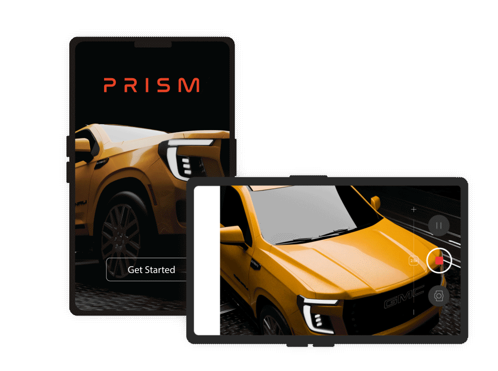 PRISM Scan mobile app on portrait and landscape devices