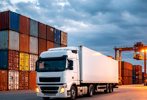 Carrier truck in a terminal yard
