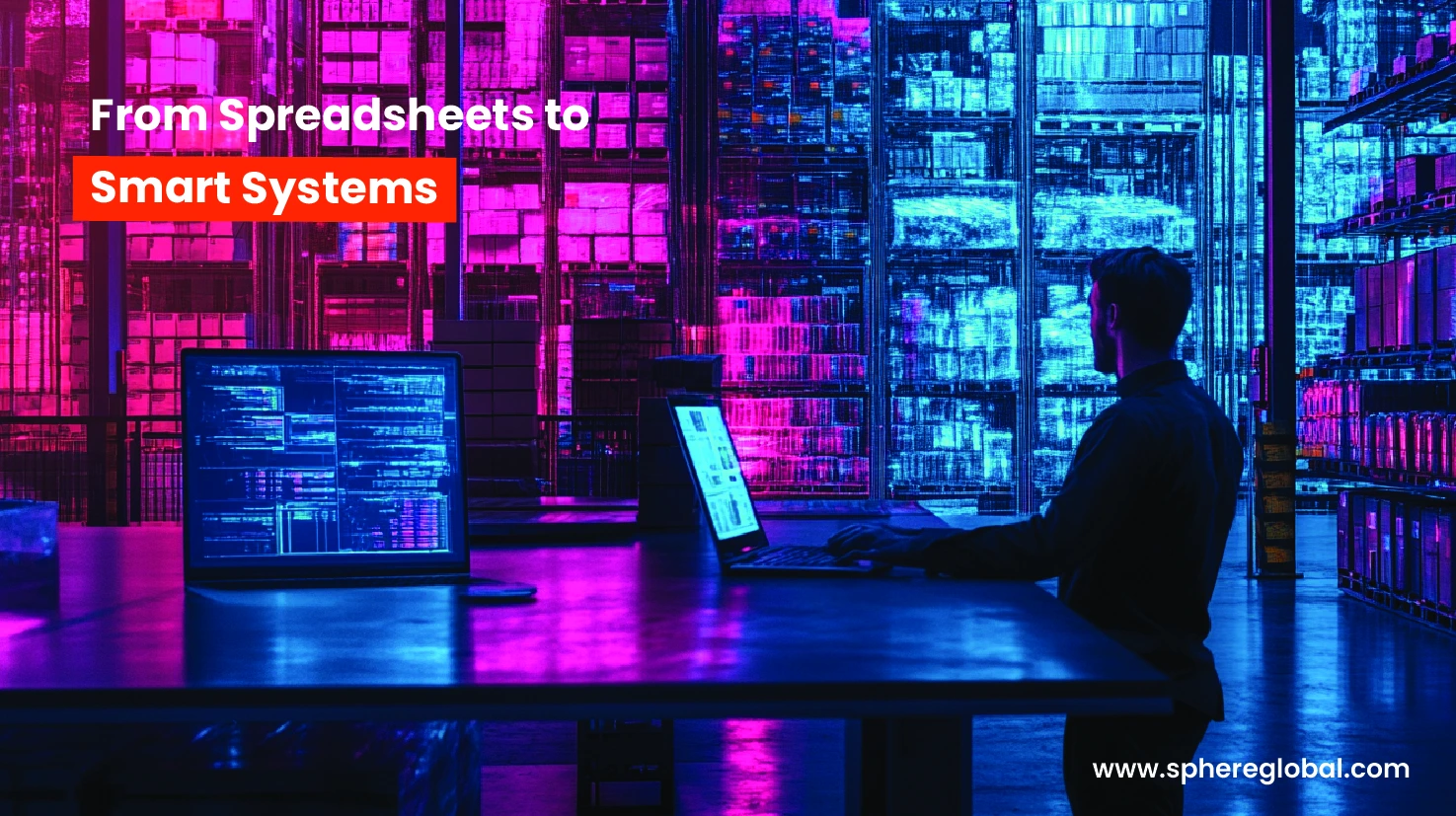 Operations team moving from spreadsheets to connected smart logistics systems
