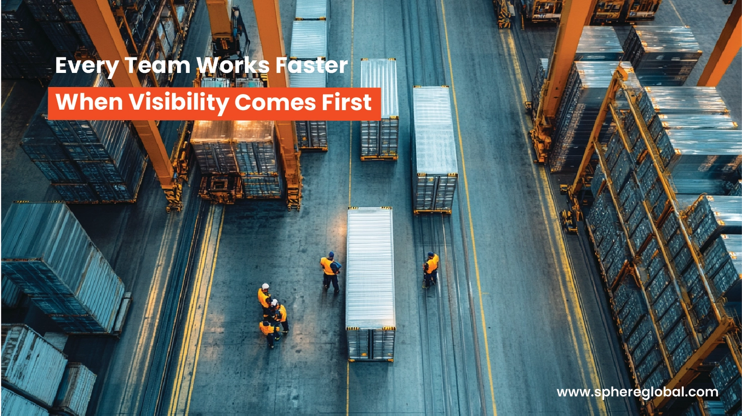 Warehouse team working with live visibility across the logistics floor