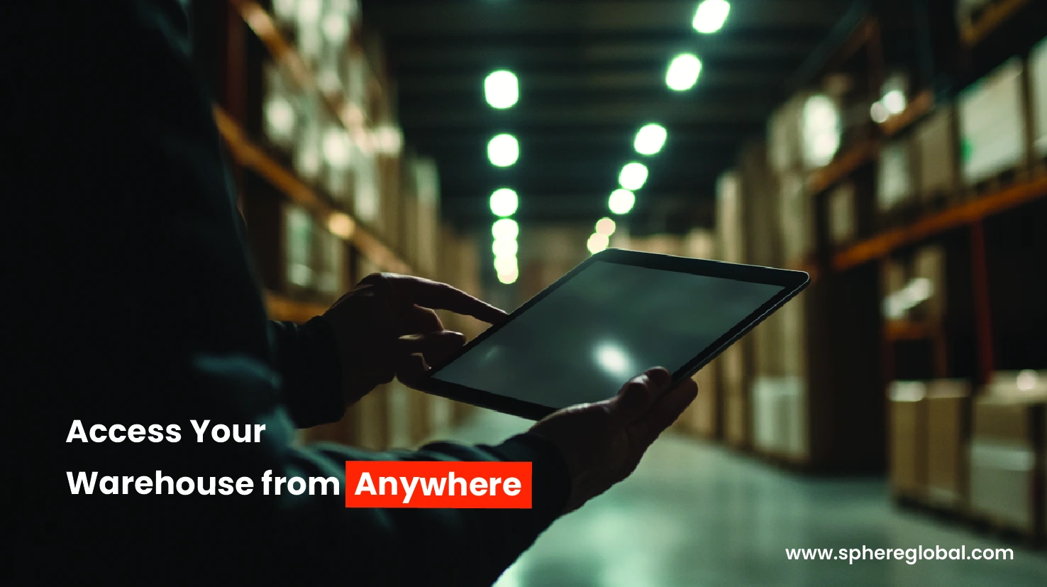 Warehouse manager accessing live cloud WMS data on a tablet