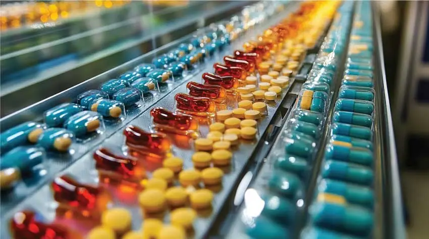 Pharmaceutical packaging on a production line